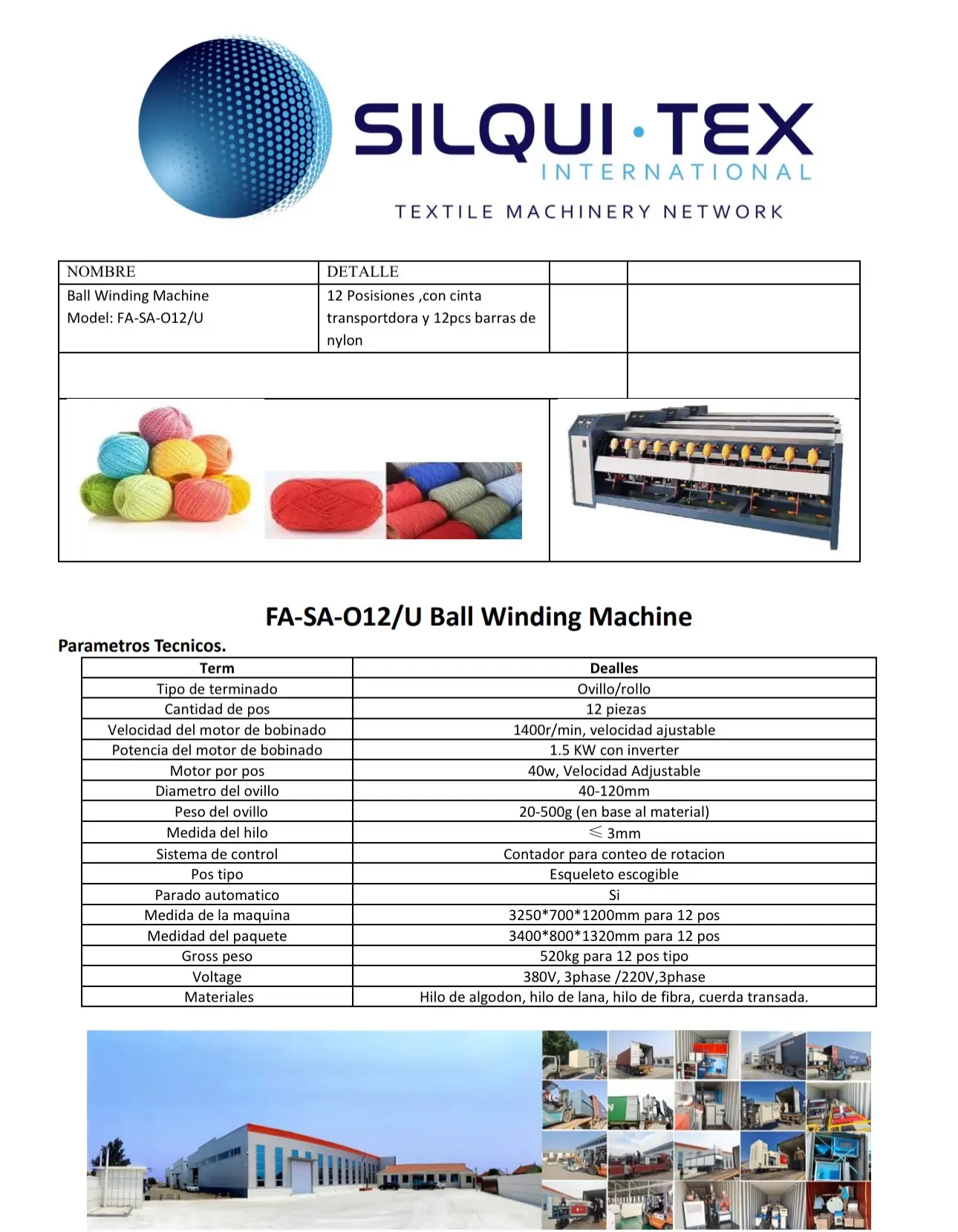 Maquina ovilladora Model: FA-SA-O12/U