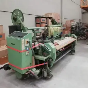 telar Dornier HTV 8J de 200 cm año 1990 con desenrollador electronico Ergotron con doble plegador desenrrollador mecanico, acollador mecanico, con jaquard Staubli CX860